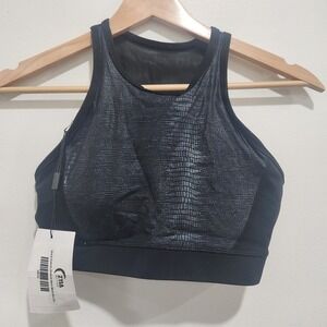 Zyia Active Black Kakadu Brilliant Back Mesh Bra in an S NWT